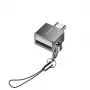 YESIDO GS08 Mini Aluminum Alloy USB Type-C OTG Adapter mit Kartenleser - Schwarz