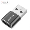 YESIDO GS09 Mini Aluminum Alloy USB Type-C to USB-A OTG Adapter Black