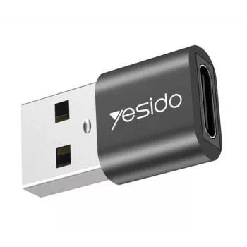 YESIDO GS09 Mini Aluminum Alloy USB Type-C to USB-A OTG Adapter Black