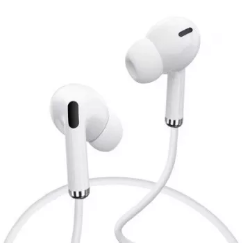 YESIDO YH33 Kabelgebundene In-Ear-Stereo-Kopfhörer mit integriertem Mikrofon, 3,5-mm-Klinke, knickfestem Flachkabel, Weiß