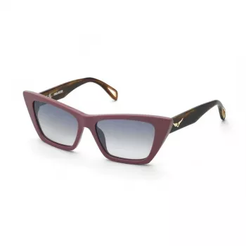 ZADIG & VOLTAIRE SONNENBRILLE SZV419-55816X Damen Acetatrahmen Grau verspiegelte Gläser 55/16/140 mm