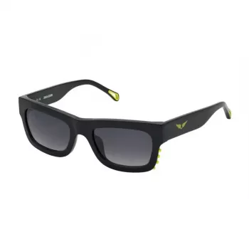 ZADIG & VOLTAIRE SZV303-52700Y Damen Rechteck-Sonnenbrille Schwarz/Grau 52mm