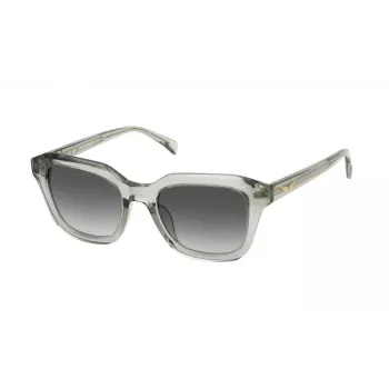 ZADIG & VOLTAIRE SZV364-5009RM Unisex Rechteckige Sonnenbrille - Schwarzer Acetatrahmen, Graue Verlaufsgläser - 50/17/140 mm