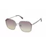 ZADIG & VOLTAIRE SZV369-580SN9 Damen-Rechteck-Sonnenbrille - Schwarzer Rahmen, graue Gläser, UV400-Schutz
