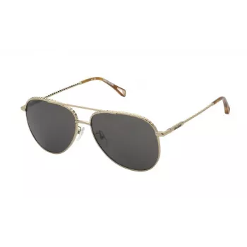 ZADIG & VOLTAIRE SZV378 Sonnenbrille für Herren - Schwarzer Rahmen, Graue Gläser - 58/17/140 mm