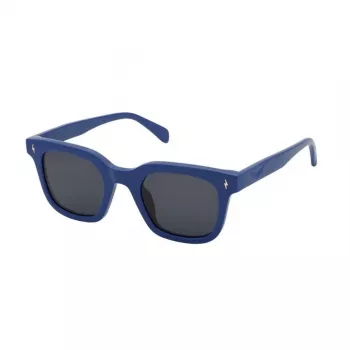 ZADIG & VOLTAIRE SZV401-480D82 Unisex Rechteck-Sonnenbrille - Schwarzer Acetatrahmen, graue Polycarbonat-Gläser, 48/17/140 mm