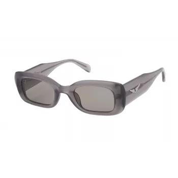 ZADIG & VOLTAIRE Damen Cat-Eye Sonnenbrille SZV372-4906A5 - Schwarzer Acetatrahmen, grau verlaufende Gläser, UV400-Schutz