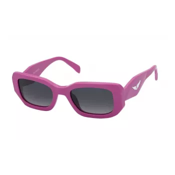 ZADIG & VOLTAIRE Damen-Sonnenbrille SZV368-5202GF Schwarzer Acetatrahmen, Quadratische Form, Graue Verlaufsgläser 52/18/140 mm