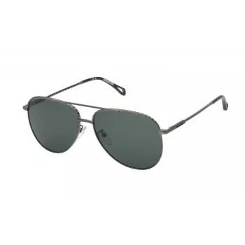 ZADIG & VOLTAIRE Damen-Sonnenbrille SZV378-580568 - Schwarzer Acetatrahmen, graue Polycarbonatgläser, 58 mm