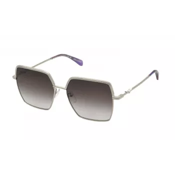 ZADIG & VOLTAIRE Damen-Sonnenbrille SZV406-56594Y Schwarzer Acetatrahmen, graue Verlaufsgläser, 56 mm