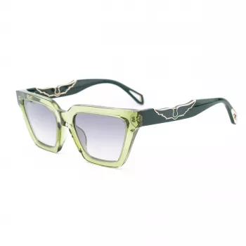 ZADIG & VOLTAIRE Damen-Sonnenbrille SZV418-53M40X Havana Acetat eckiger Rahmen braune Gläser 53/19/140 mm