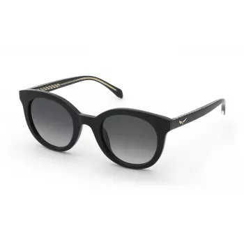 Zadig & Voltaire Damen-Sonnenbrille SZV456-500700 Rechteckiges Schwarzes Gestell Graue Gläser 50mm