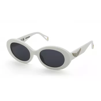 ZADIG & VOLTAIRE Damen-Sonnenbrille SZV460S5303GF - Schwarzer Acetatrahmen, graue Gradientengläser, 53 mm
