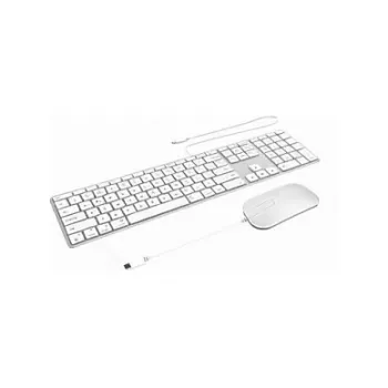ZAGG Kabelgebundenes USB-C Keyboard und Maus für Apple-Geräte - Silber (Schweizer Layout)