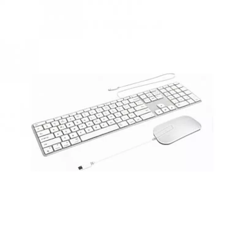 ZAGG Kabelgebundenes USB-C Keyboard und Maus für Apple-Geräte - Silber (Schweizer Layout)