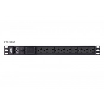 ATEN Basic PDU PE0210SG - Stromverteilungseinheit (rackmontierbar) - AC 100-240 V - 3840 VA - Eingang IEC 60320 C20 - Ausgänge: 10 x IEC 60320 C13 - 1U - 3,05 m