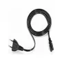 Zebra Stromkabel - Eurostecker auf IEC 60320 C7, 2m, Schwarz