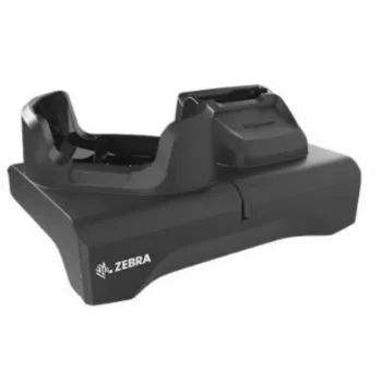 Zebra Single-Slot und Ersatzakku-Ladegerät-Cradle-Kit für TC53/TC58/TC53e/TC58e/TC53e-RFID mit Robustgehäuse, inklusive Netzteil, DC-Kabel, grauer Shim