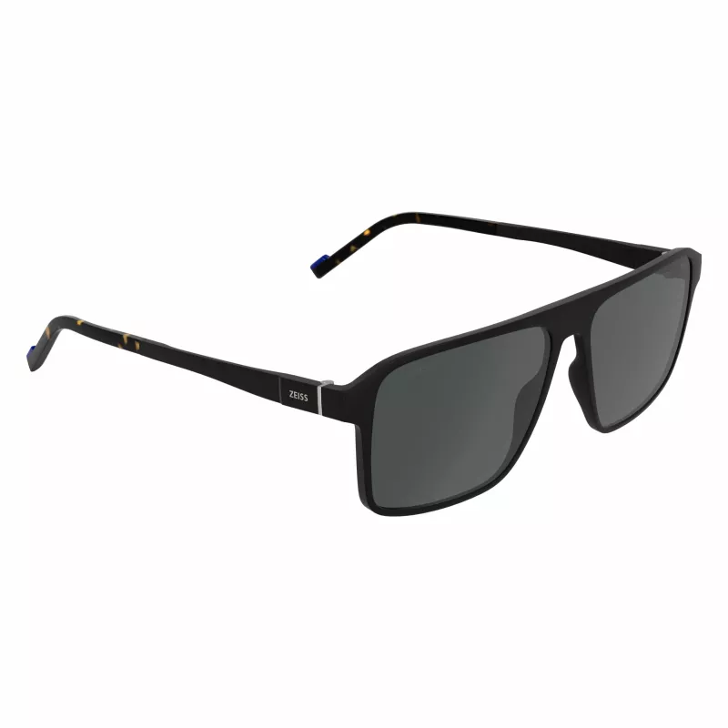 ZEISS MAN Sonnenbrille ZS25564S-2 Rechteckig Schwarzer Rahmen Graue Gläser 57mm