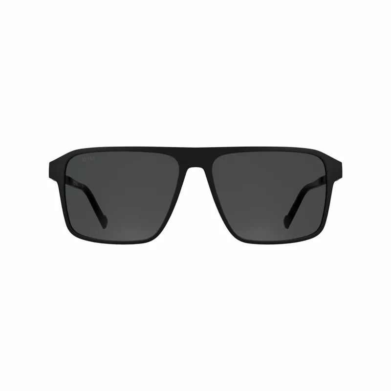 ZEISS MAN Sonnenbrille ZS25564S-2 Rechteckig Schwarzer Rahmen Graue Gläser 57mm