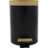 Zeller 18910 Bambusdeckel 3L Soft-Close Tretmülleimer, Mattschwarz