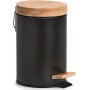 Zeller 18910 Bambusdeckel 3L Soft-Close Tretmülleimer, Mattschwarz