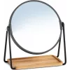 Zeller Present 18738 freistehender runder Make-up-Spiegel, doppelseitig 1x/3x Vergrößerung, Schwarz