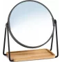 Zeller Present 18738 freistehender runder Make-up-Spiegel, doppelseitig 1x/3x Vergrößerung, Schwarz