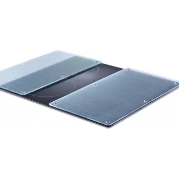 Zeller Present 26205 Rechteckiges Glas-Schneidebrett mit Silikonfüßen, Transluzent