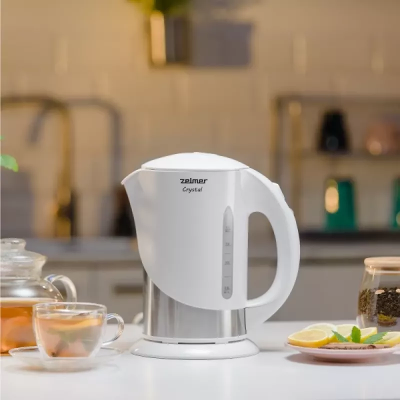 Zelmer Crystal ZCK7630W Wasserkocher, 1,7 l, 2200 W, Weiß