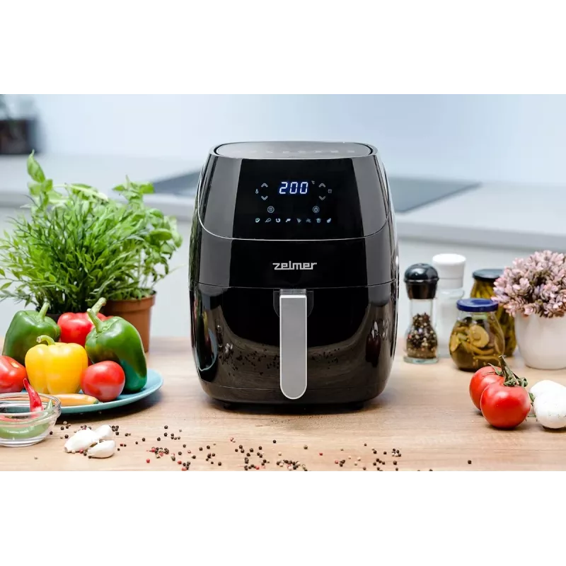 Zelmer ZAF5500B Elektra 5L Digitale Heißluftfritteuse - 1500W, Schwarz