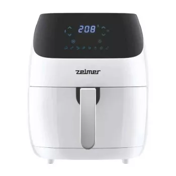 Zelmer ZAF5501W Heißluftfritteuse ohne Öl, 5L, 1500W, Digitales Touchpanel, Weiß