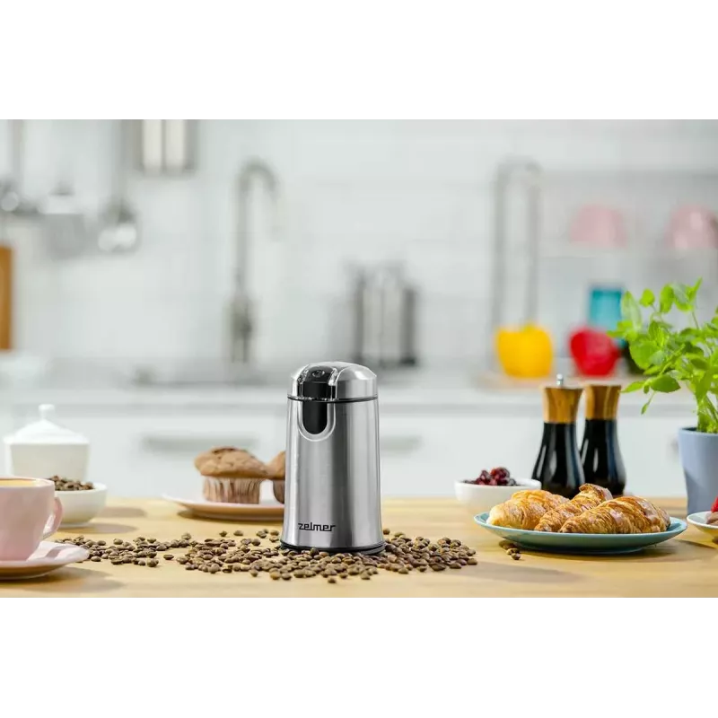 Zelmer ZCG7425 Kaffeemühle, 150 W Messermühle, 50 g Fassungsvermögen, Schwarz