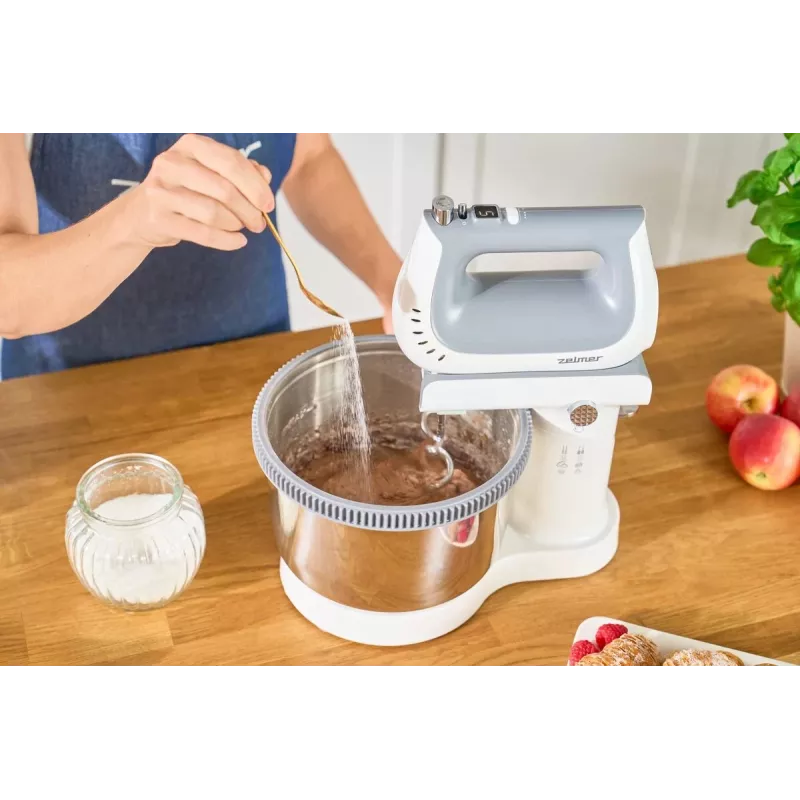 Zelmer ZHM2659 Handmixer, 400 W, 5 Stufen + Turbo, Weiß/Grau