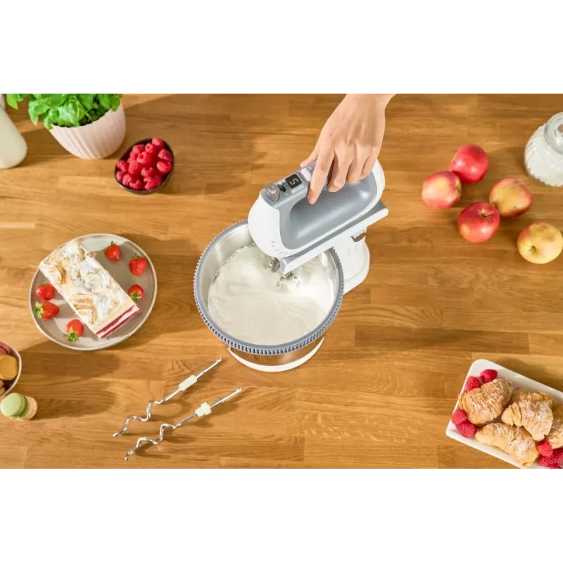 Zelmer ZHM2659 Handmixer, 400 W, 5 Stufen + Turbo, Weiß/Grau