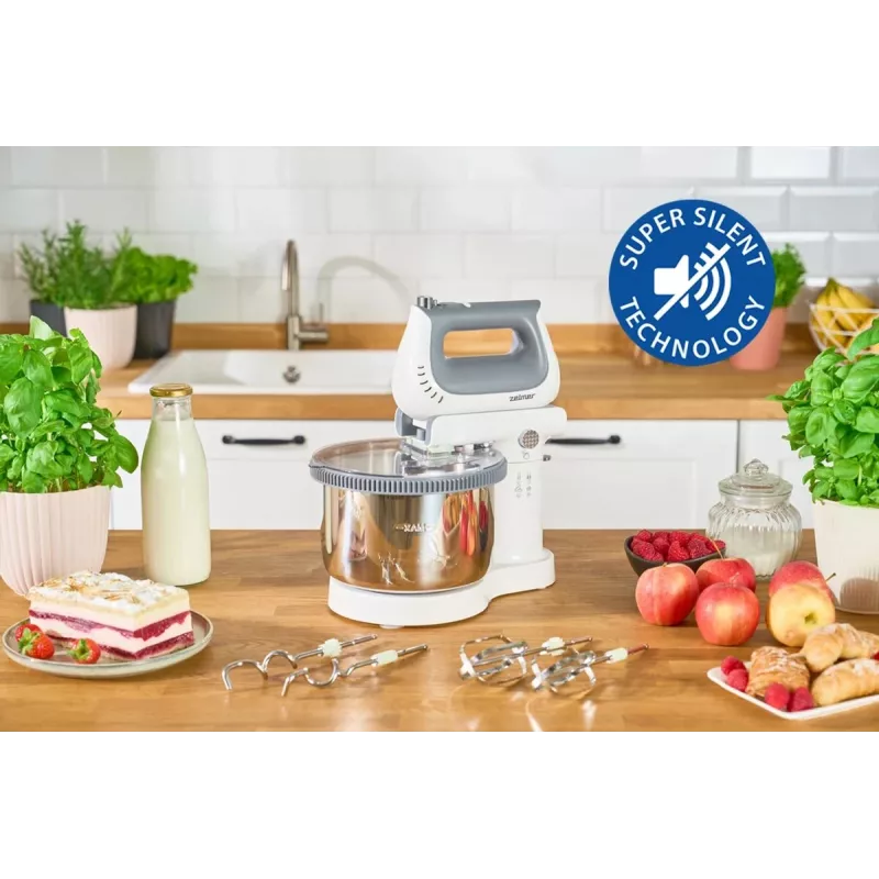 Zelmer ZHM2659 Handmixer, 400 W, 5 Stufen + Turbo, Weiß/Grau