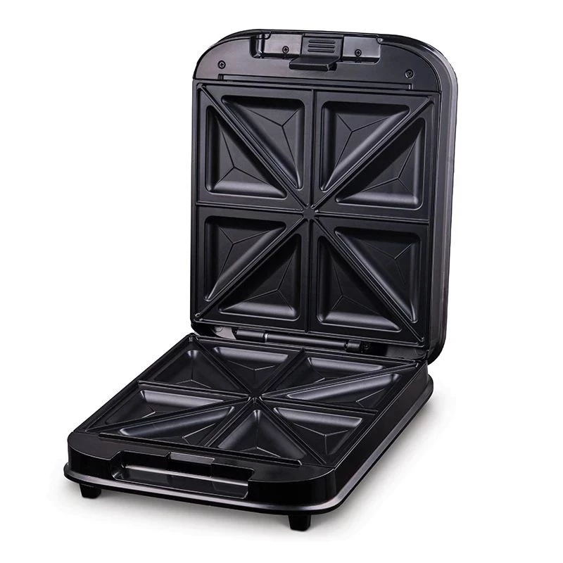 Zelmer ZSM7410 1200W Sandwich-Toaster für 4 Sandwiches, Antihaft-Platten, Edelstahl/Schwarz