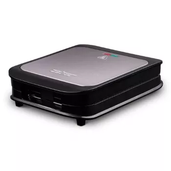 Zelmer ZSM7410 1200W Sandwich-Toaster für 4 Sandwiches, Antihaft-Platten, Edelstahl/Schwarz
