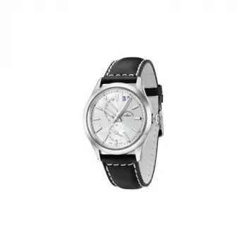 ZENO MAN 6662-7004Q-G3 Swiss Quarz Uhr 42mm schwarzes Zifferblatt echtes Lederarmband
