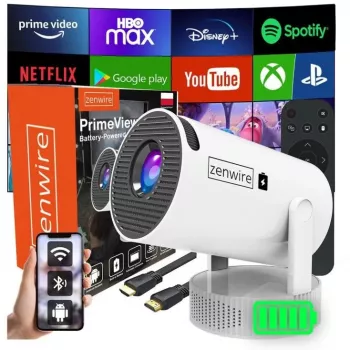 ZENWIRE K400 Mini Projektor Android WiFi Full HD Bluetooth mit Akku