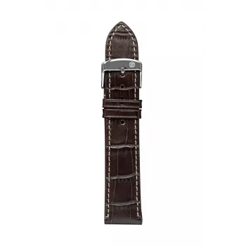 Zeppelin Lederarmband Braun, 20 mm – Echtes Leder, Edelstahlschließe