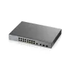 ZyXEL GS1350-18HP-EU0101F Smart Managed Gigabit PoE+ Switch mit 16 PoE+ Ports und 2 SFP-Uplinks, 250W Budget