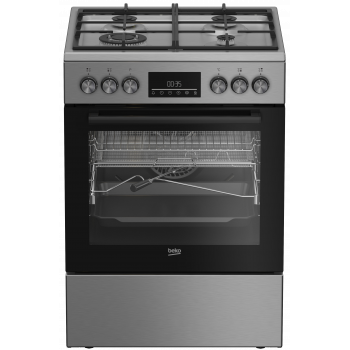 Beko FBMA61330GXDTN Gasherd mit einem 72-l-Elektrobackofen, 60 cm