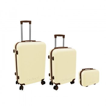 ORDINETT 3-teiliges Kofferset, 60 l + 43 l + 15 l, Weiß