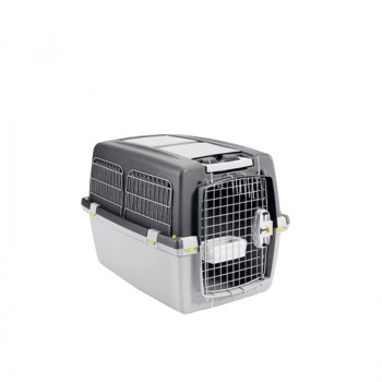STEFANPLAST Gulliver 4 Plus Transportbox für Hunde und Katzen, 71 x 51 x 50 cm, Dunkelgrau/Hellgrau