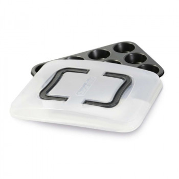 GUARDINI Backform 12 Stk. mit Transportdeckel Bake Away 27 x 35 x 3 cm