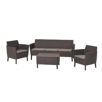 KETER Gartenmöbel-Set Salemo 3-Sitzer-Set braun