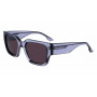 Karl Lagerfeld Unisex KL6142S-020 Eckige Sonnenbrille, Schwarzes Gestell, Graue Gläser, 55mm