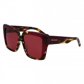 Ferragamo Damen SF1060SN-215 Sonnenbrille, Havana Rahmen, Braunes Gradient-Glas, 55mm