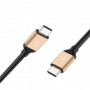 JOYROOM S-M330 USB-C auf USB-C 100W Schnellladekabel, geflochtenes Nylon-Datenkabel, 2m, Schwarz-Gold